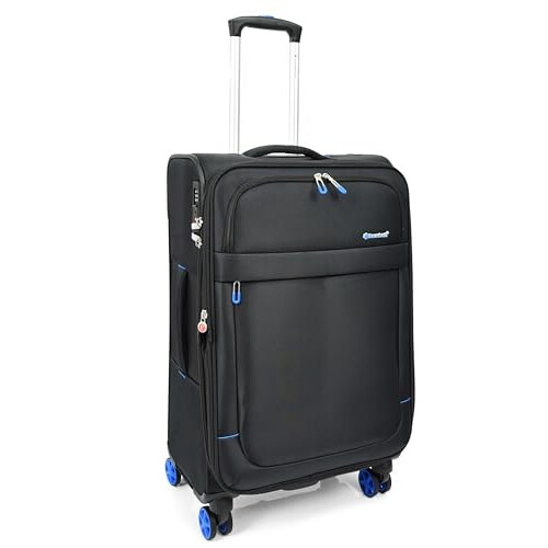 Four Wheel Suitcase Luggage TSA Lock TrekMate (Black, Medium)