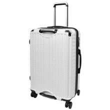 House Of Leather Medium Size Suitcase Hard Shell Four Wheel Expandable Luggage Explorer White