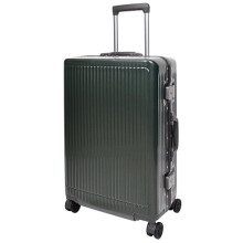 Divergent Retail Hard Shell Luggage Four Multi Directional Wheels Metal Frame Suitcase 3-Digit TSA Lock DR694 (Green, Medium)