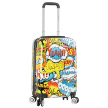 Comic Print Hard Shell Suitcase Four Wheel Expandable Luggage HLG286 (Cabin - H:55 x L:36 x W:20 cm, 2.6kg)