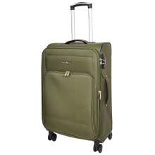 Divergent Retail Travel Bag 8 Wheel Expandable Luggage Soft Suitcase Trolley Case Diego Khaki (Khaki, Medium)
