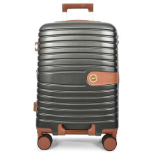 House Of Leather Hard Shell Four Wheel Suitcase Lightweight Luggage Digit Lock Travel Bags Dunedin (Grey, Cabin)