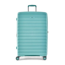 Rock Palma Large Hard Shell Suitcase in Seafoam - Lightweight Expandable Luggage with 360 Spinner Wheels & TSA Combination Lock – 78x50.5x35cm,