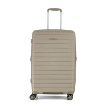Rock Palma Medium Hard Shell Suitcase in Champagne - Lightweight Expandable Luggage with 360 Spinner Wheels & TSA Combination Lock – 68x43.5x30cm,