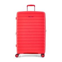 Rock Palma Large Hard Shell Suitcase in Coral - Lightweight Expandable Luggage with 360 Spinner Wheels & TSA Combination Lock – 78x50.5x35cm, 102L