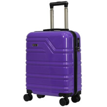 Rocklands London Lightweight 4 Wheel Hard Shell PC Luggage Suitcase Ryanair Cabin Travel Bag 55x40x20 cm - PC30 (Purple)