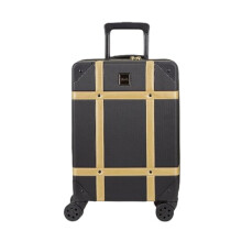 Small Luggage Suitcase Travel Bag Carry On Hand Cabin Lightweight Expandable Hard-Shell 4 Spinner Wheels Trolley - Black Gold S
