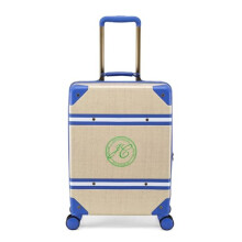Joules Boat Club Travel Collection Cabin Trolley Spinner, Hard Suitcase, 36 x 54 x 20 Carry On Luggage, Natural Blue