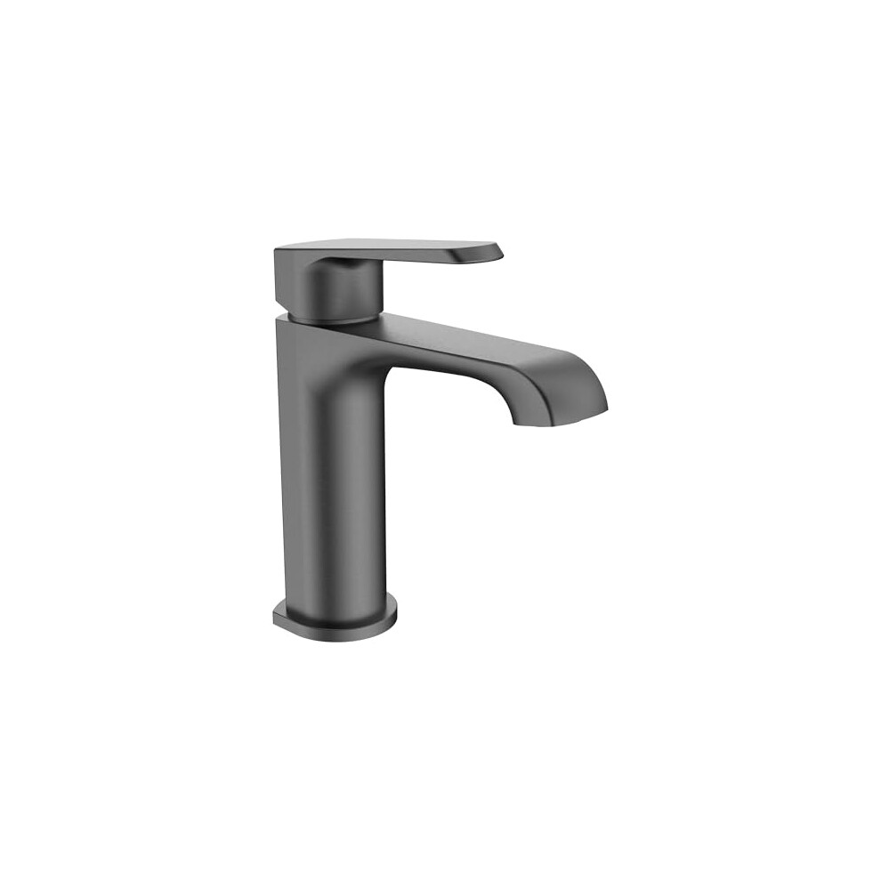 Lunaris Gunmetal Mono Basin Mixer Tap Deck Mounted Minimalist 5056838515051