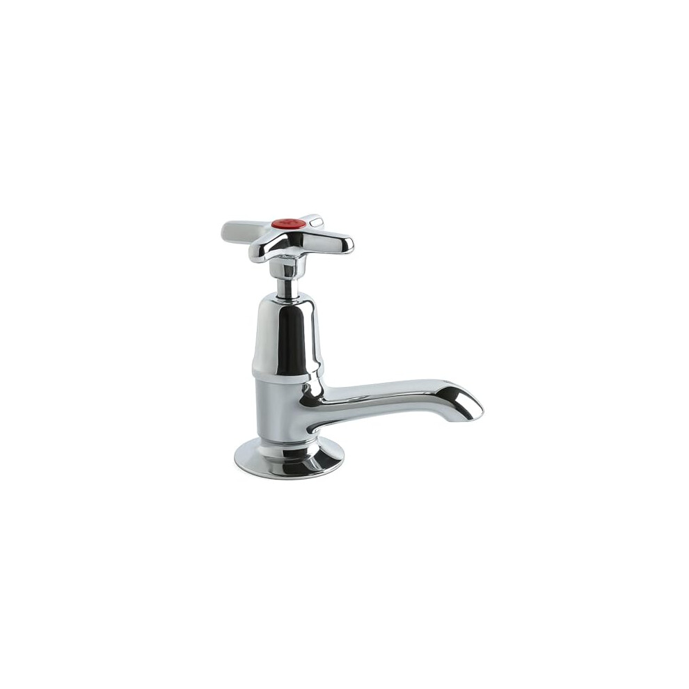 Clever Performa 2159 Cross Top Basin Tap Hot | Chrome-Plated Brass Bathroom Tap | Durable Compression Valve Fitting 5056866110624