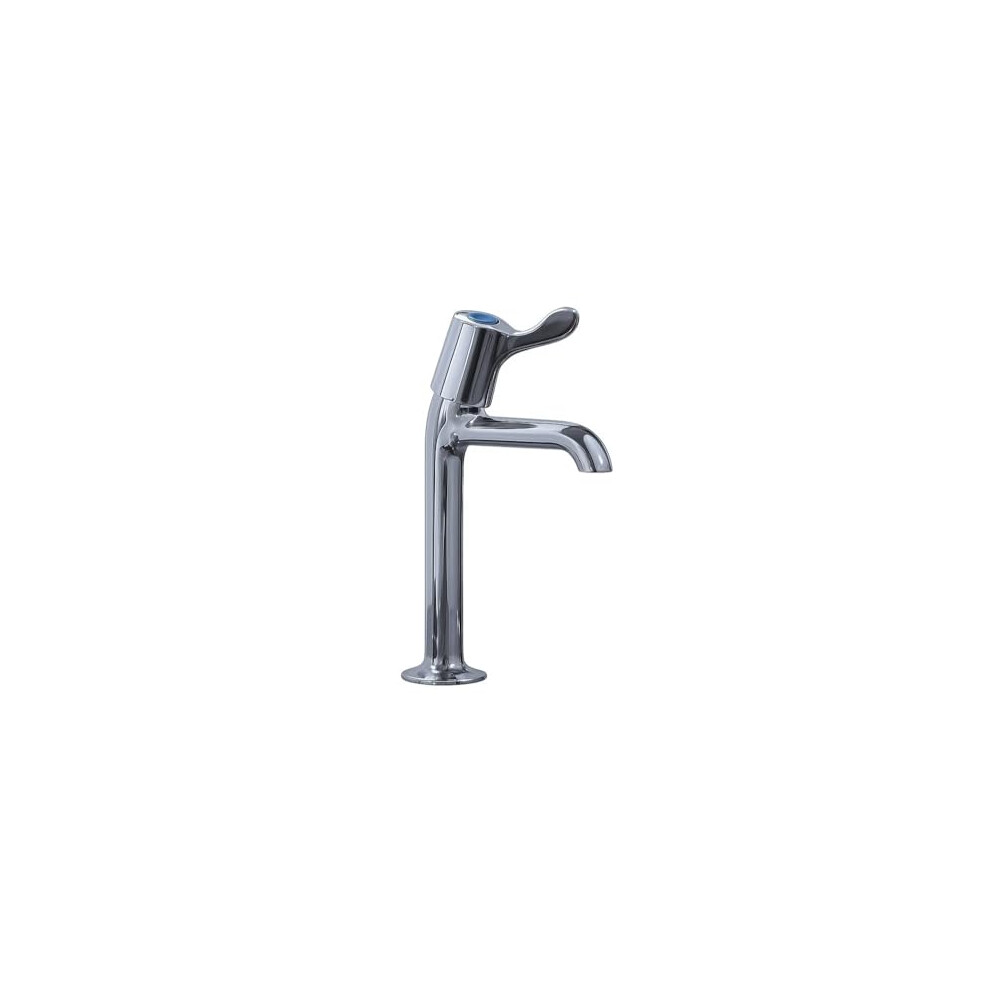 Clever Performa 2158Qt Lever Sink Tap Cold Â Quarter Turn Chrome Tap, Solid Brass Construction, Blue Cap 5056866112338