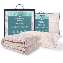 Silentnight Restore Cooling Copper Pillow & Mattress Topper - Temperature Regulating Ideal to Relieve Night Sweats & Hot Flushes - Breathable &