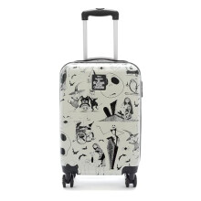 Disney Store Official Tim Burton's The Nightmare Before Christmas Hard Shell Rolling Luggage, Jack Skellington Design, 56cm Height and 35cm Width,