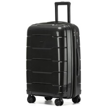 CRUW Medium 24" Checked Luggage 56x45x29cm + Expandable Hold Baggage (64/80 Liters) Polypropylene Suitcase TSA Approved Lock 8 Silent Spinner Wheels
