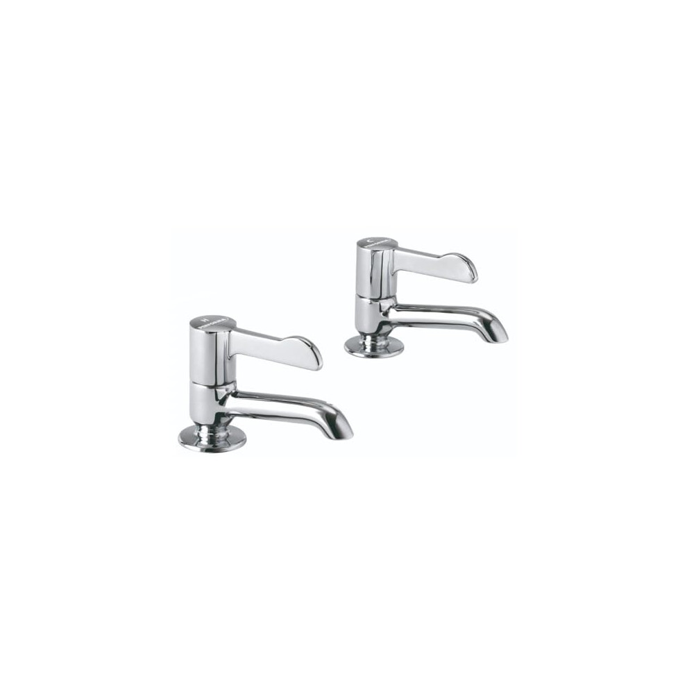 Performa Healthcare Long Nose Basin Tap Pair Â Lever Handle Basin Taps Chrome, Quarter Turn, Solid Brass Construction 5056866113397