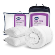 Silentnight Deep Sleep Ultimate 10.5 Tog Duvet & Pillow Pair - Luxurious Down-Like Fibadown Fibres Bed Quilt & Pillows - Regulate Body Temperature -