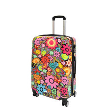 New 4 Wheel Luggage Floral Print PC Hard Shell Suitcases Travel Bags with Lock (Medium | 66x44x26cm/ 3.60KG, 68L/12L)