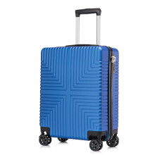 DK Luggage Carry-on 20” Cabin EasyJet, BA, Jet 2 Hard Shell Large Cabin Hand Luggage Approved Suitcase 4 Wheel Spinner ABS30 Blue