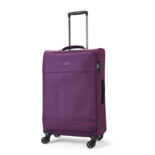Rock Paris Medium Soft Shell Hold Suitcase in Purple - 360 Swivel-Wheels, Versatile & Stylish Design, Telescopic Handle & TSA Combination Lock - 71 x