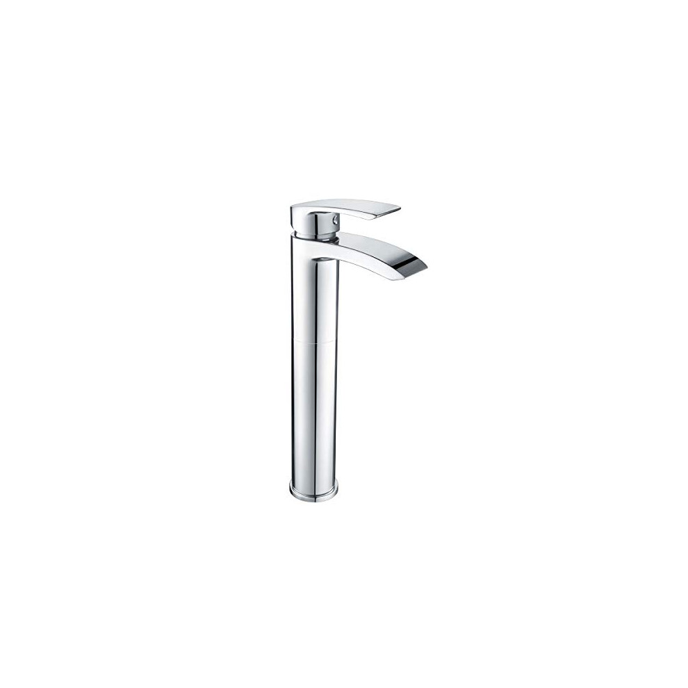 Fual Chrome Waterfall Tall Basin Mono Tap Waterfall Spout Design Lever Handle Countertop Sink Tap Basin Mixer Tap Sink Taps For Bathroom Basin 5060954072985