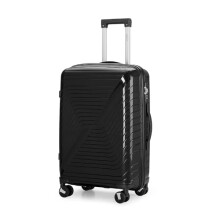 Aerostar 24” Medium Lightweight PP Hard Suitcase 4 Silent Spinner Wheels Check-in Luggage Integrated TSA Combination Lock for 15 to 20kg (Black, 75