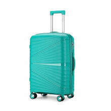 Aerostar 24” Medium Lightweight PP Hard Suitcase 4 Silent Spinner Wheels Check-in Luggage Integrated TSA Combination Lock for 15 to 20kg (Aqua Blue,