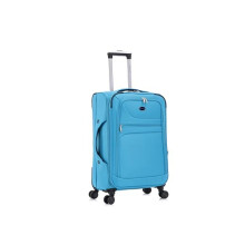 Aerostar Medium 26” Lightweight Softshell Expandable Suitcase, Integrated Combination Lock, 4 Wheels Check in Luggage for 15 to 20kg (Turquoise