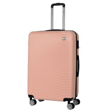 Bergs Circle ABS Hard Shell Suitcase with 4 Spinner Wheels Travel Luggage (Peach, 93L / 28 Inches)