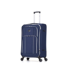 Skylark Large 29” Lightweight Softshell Expandable Suitcase, Integrated Combination Lock, 4 Wheels Check in Luggage for 23kg (Navy, 112 litres)