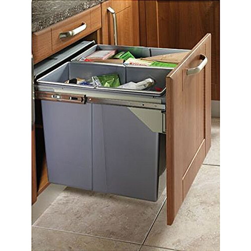 GTV Pull Out Kitchen Waste/Recycle Soft Close Bin for 600mm Cabinet - Front Fixing Cabinets (34L + 34L)