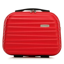 WITTCHEN Cosmetic Case Travel Suitcase Carry-On Cabin Luggage Hardshell Made of ABS Combination Lock Groove Line Red