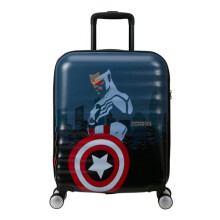 American Tourister Marvel Legends - Carry-On Suitcase 55x40x20 cm, Hardshell Spinner, Cabin Trolley for Ryanair & Most Airlines - Captain America City