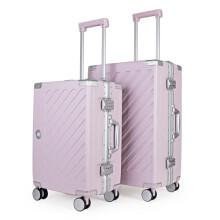100% Polycarbonate Zipperless Suitcase Set, Small Carry On + Large Check in Luggage, Double TSA Locks, Hardside 4 Spinner Wheels, Aluminium Handle,