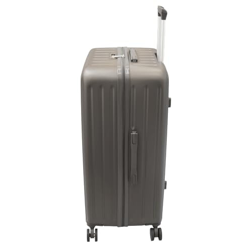 SKYFLITE Modern Large Trunk, 76cm, ABS Hardshell, Silver/Charcoal, TSA Lock, 90L Capacity (Charcoal) 2