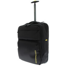 Mandarina Duck Zephyr Trolley Backpack, Black, 54 Centimeters x 20 Centimeters x 37 Centimeters, Trolley a Due ruote in Tessuto morbido ad effetto 3D