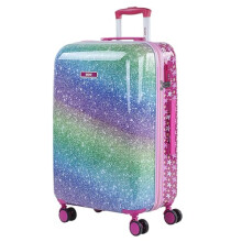 SKPAT - Rigid Childrens Luggage Travel Kids Suitcase with Telescopic Handle PC Polycarbonate Kids Suitcases on Wheels Lightweight Kids Suitcases with