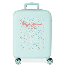 Pepe Jeans Leslie Cabin Suitcase Blue 38 x 55 x 20 cm Rigid ABS Side Combination Lock 34L 2.7 kg 4 Wheels Double Hand Luggage
