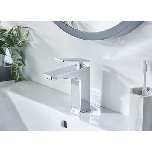 Bristan Delgado Eco Start Basin Mixer with Clicker Waste Chrome 1