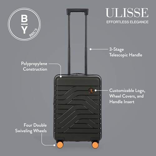 B Y Expandable Hard-Shell Carry-On Trolley, One SizeOlive 1