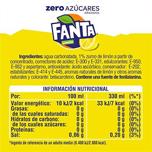 Fanta Refresco de limón Fanta Zero lata 33 cl pack 8 und 1