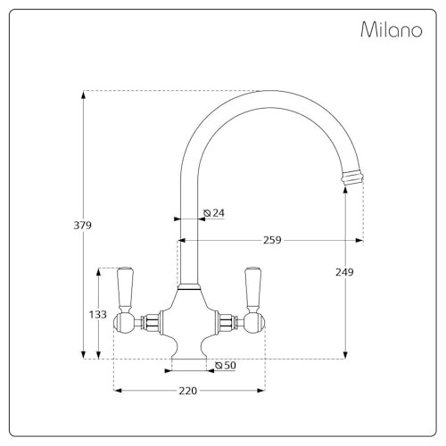 Milano Milano Elizabeth Brushed Copper Lever Handle Kitchen Sink Mixer Tap 2