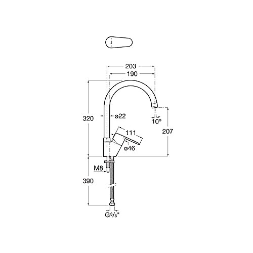 Roca Roca A5A8E4FC00 Kitchen Mixer, Victoria Plus Collection, Chrome 1