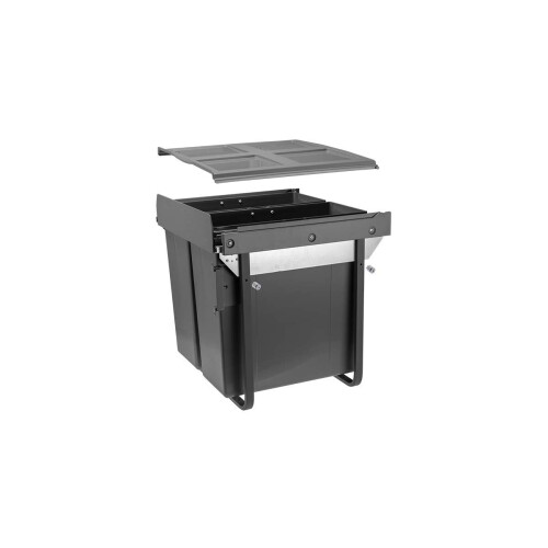 GTV Pull Out Kitchen Waste/Recycle Soft Close Bin for 600mm Cabinet - Front Fixing Cabinets (34L + 34L) 1