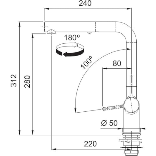 Franke Kitchen Sink tap with a Pull-Out spout and Spray Function from Franke Active L Pull-Out Spray - Black matt - 115.0653.382 1