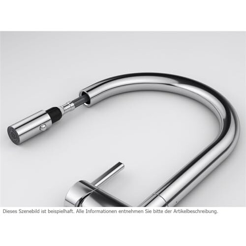 Franke Kitchen Sink tap with a Pull-Out spout and Spray Function from Franke Active J Pull Down Spray - Chrome - 115.0653.401 1