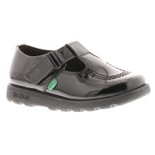 (Black, 9 (Children's)) Kickers Infant Girls Shoes School Fragma T Bar T Fastening Leather black UK Size