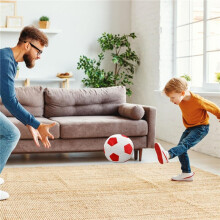 (Red and White) Zachte voetballen voor kinderen binnenshuis, zacht pluche voetbalkussen, gevuld voetbalspeelgoed, sportbalvoetbal voor