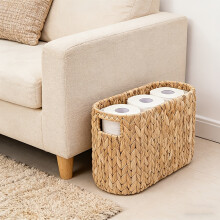 (Simple) [Toilet Paper Storage Basket] Woven Toilet Paper Storage Basket, Roll Capacity Dispenser with Side Opening for Bathroom