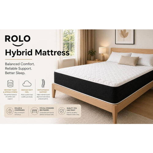 Rolo 7.5" Hybrid Memory Foam Mattress 5FT 2
