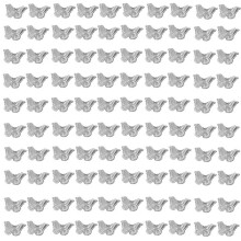 Pearls Decorated Fabric Butterfly Appliques For Crafting-Grey
